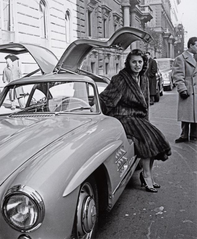 Per-Olow Anderson, "Sophia Loren in Per-Olows MB 300 SL in Rome, 1954".