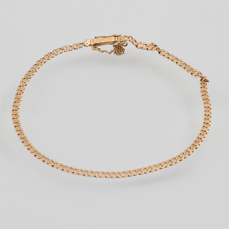 ARMBAND, 18K guld, John Pettersson, Stockholm, 1930. Vikt  2,9 gram.