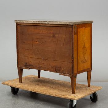 A late 19th century Gustavian style chest of drawers.