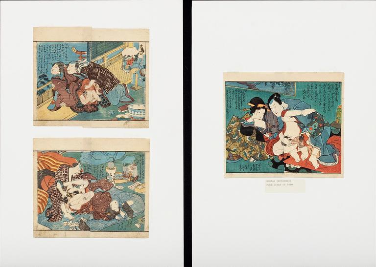 JAPANSKA TRÄSNITT, 10 + 9 st 18/1900-tal.