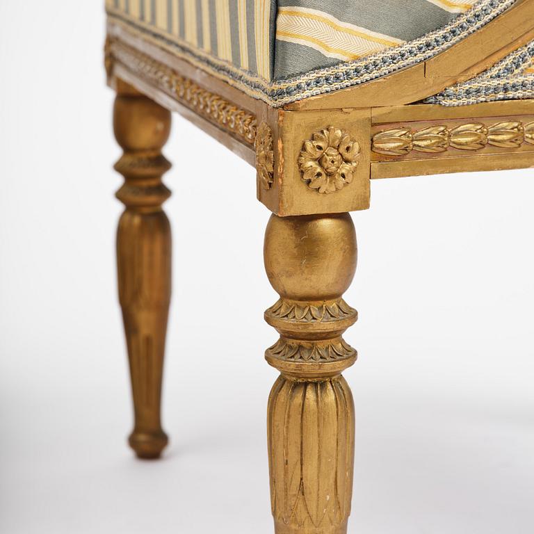 A pair of late Gustavian open armchairs attributed to E. Ståhl (master in Stockholm 1794-1820).