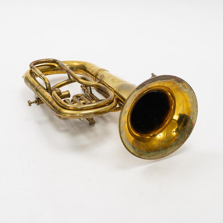 A brass Baritone horn, 'King Line', 20th Century.