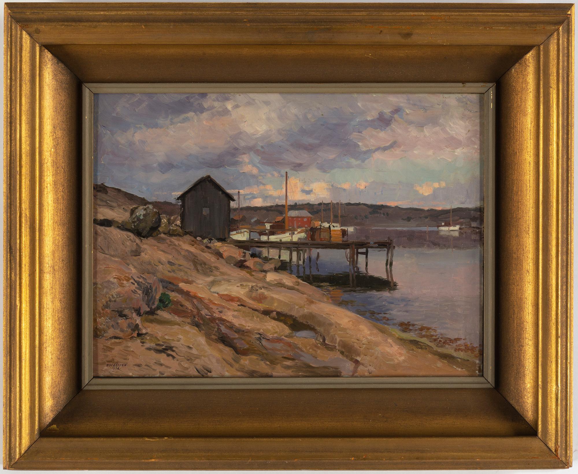 Bernhard Oscarsson, oil on panel, signed and dated 1938.
