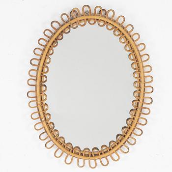 Franco Albini, a bamboo and rattan mirror, Italy, 1960s.