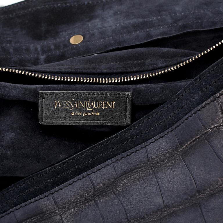 YVES SAINT LAURENT, a blue leather purse, "Muse two".