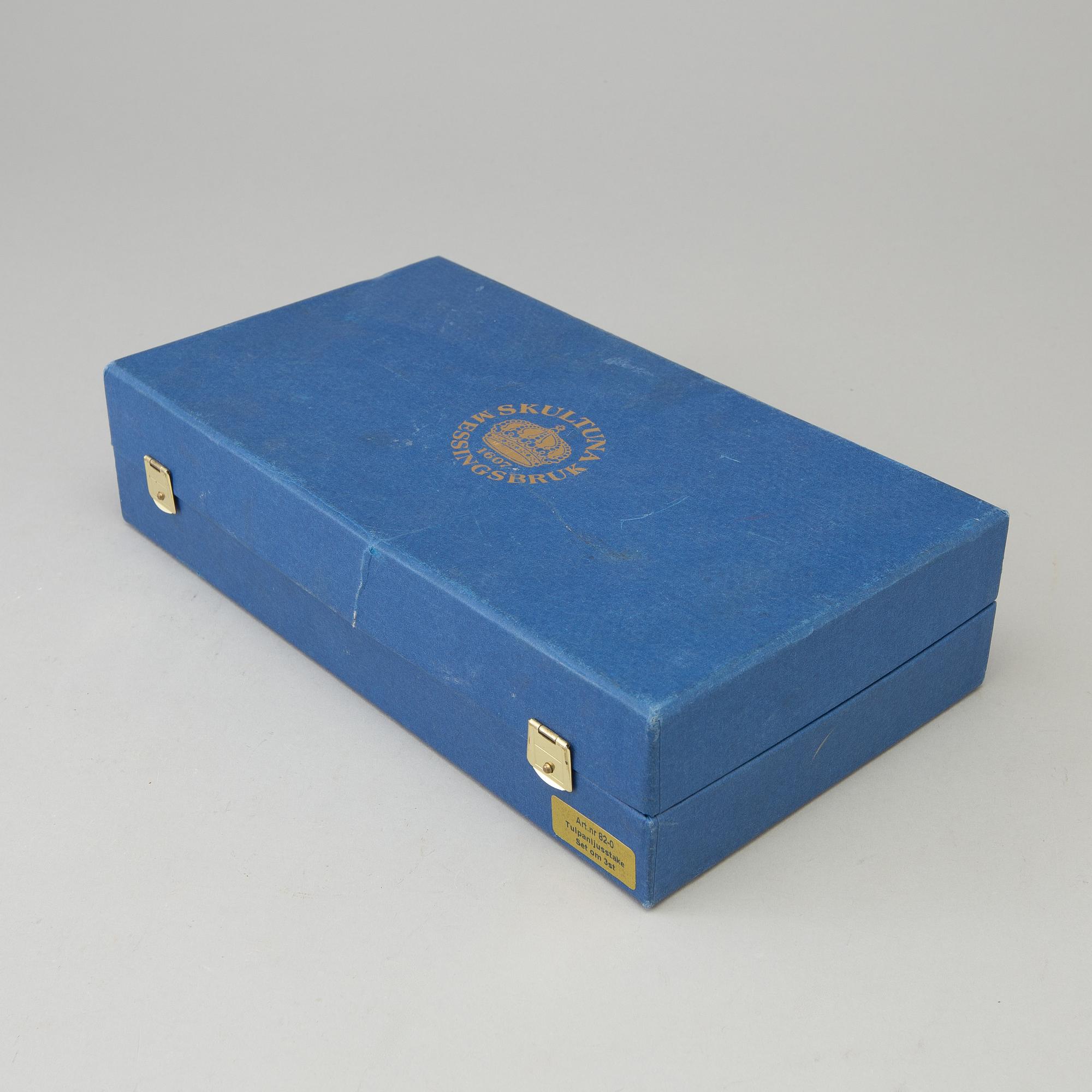 Three second half of the 20th century  candlesticks by Pierre Forssell for SKultuna Bruk.