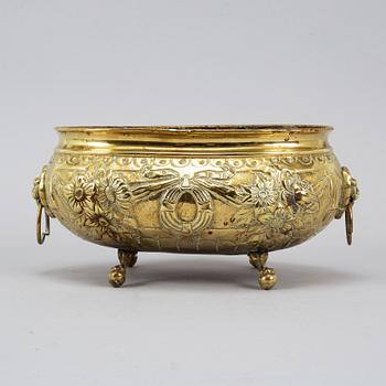 A 19th century brass jardiniere.