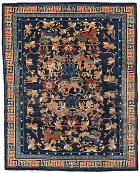 206. A RUG, an antique Beijing Qing probably, China, ca 193 x 156 cm.