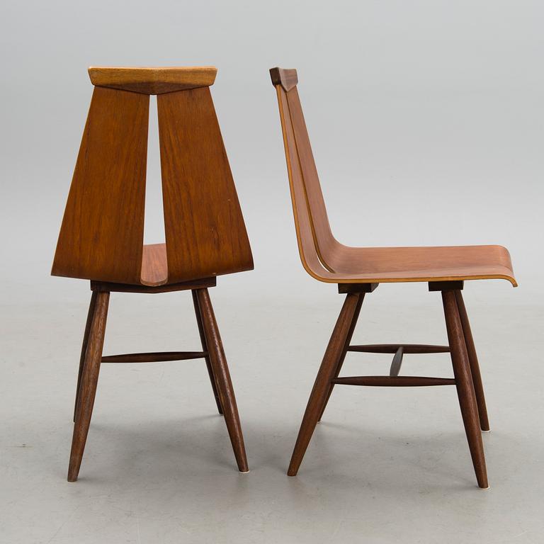 A set of six 1960s dining chairs for Isku, Finland.