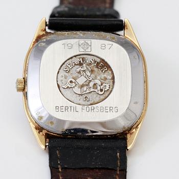 ARMBANDSUR, guld på stål, Omega Seamaster Automatic, 1980-tal.