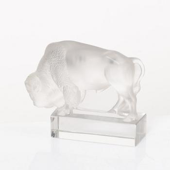 9 glass figurines, Lalique, France.