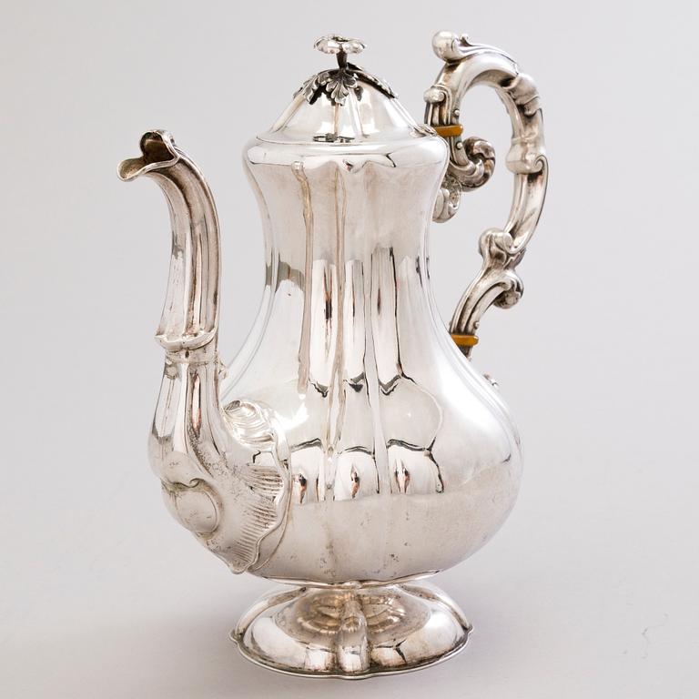 C. TENGSTEDT & SON, KAHVIKANNU, hopeaa, leimattu CT&S, Göteborg, Ruotsi 1861.