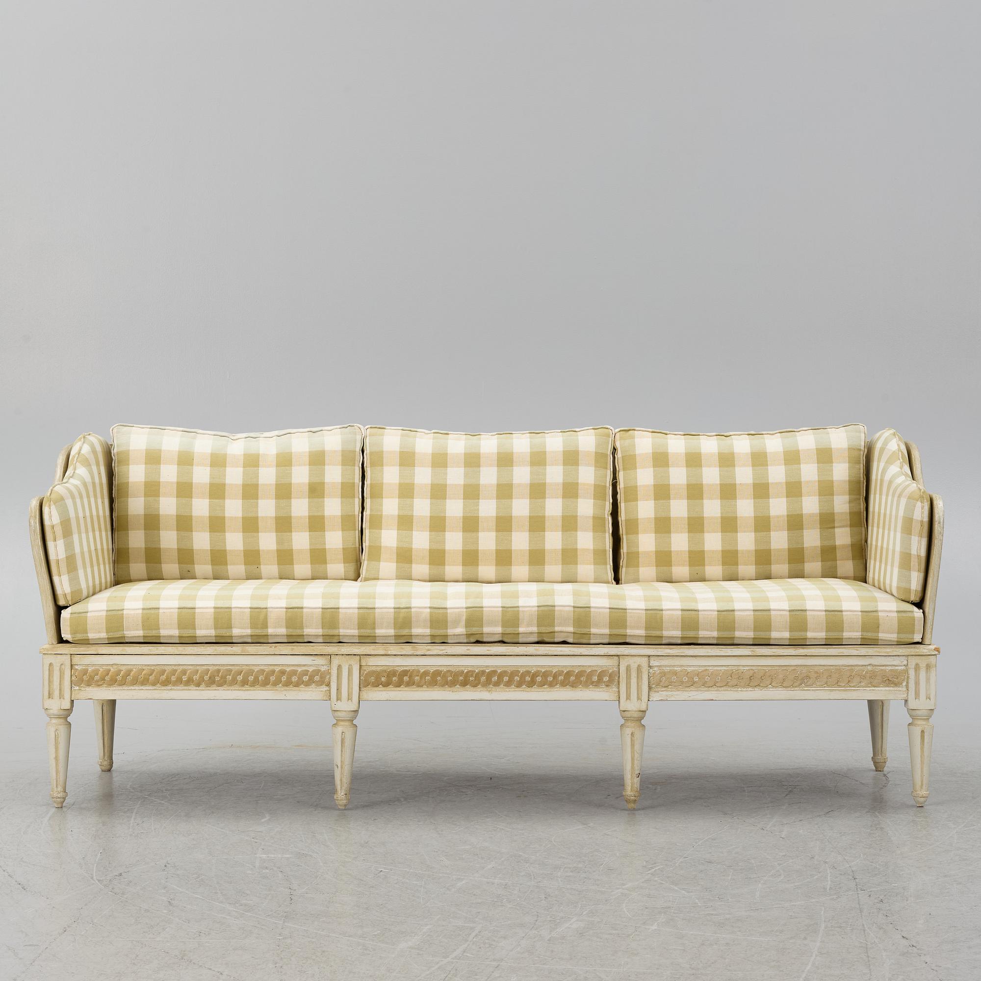 Trågsoffa, gustaviansk, 1700-tal.