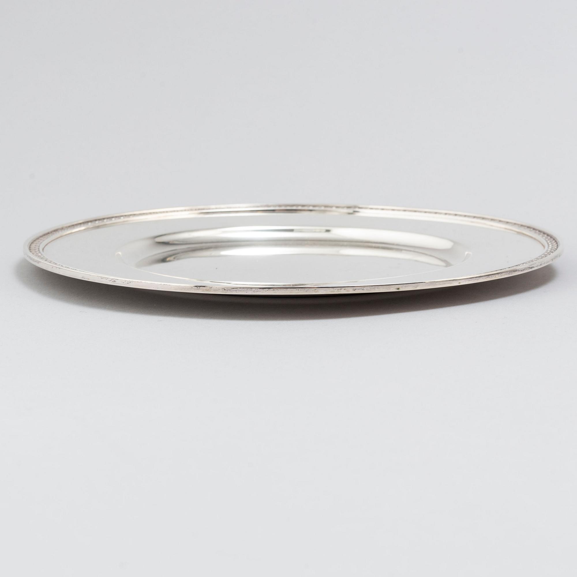 ATELIER BORGILA, undertallrikar, 10 st, sterlingsilver, Stockholm, 1946.