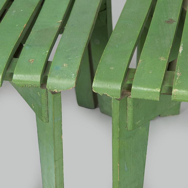 Alvar & Aino Aalto, Four early 1950s 'Aurinko' (Sun-serial) garden chairs, model 910  for O.Y. Huonekalu- ja Rakennustyötehdas A.B.