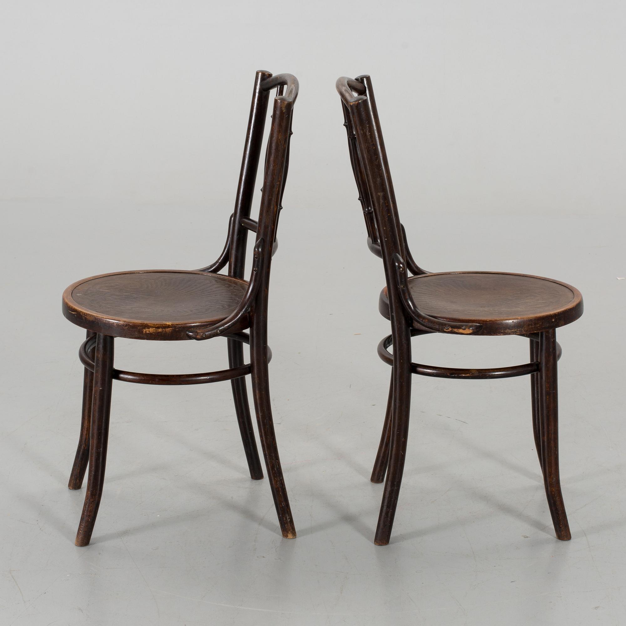 A PAIR OF BENTWOOD CHAIRS, MADE IN ROMANIA.