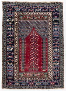 Prayer rug, possibly Kula, approx. 163 x 114 cm.