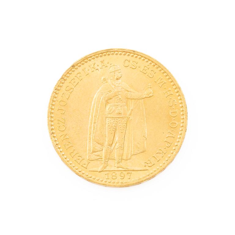 Gold coin, Hungary, 20 Korona, 1897.