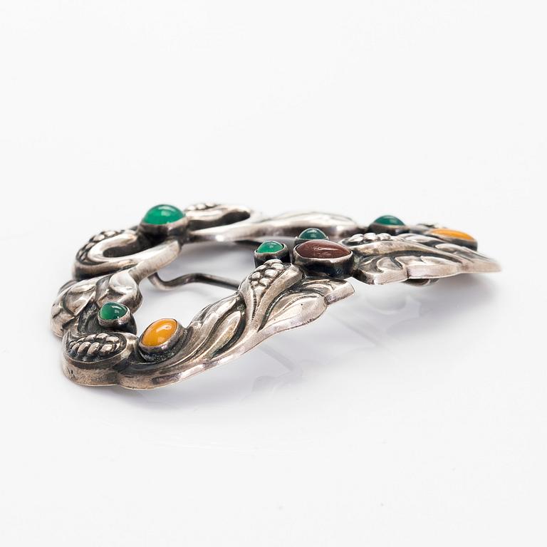 Georg Jensen, an early 20th-century silver buckle, Copenhagen Denmark 1904-1908.