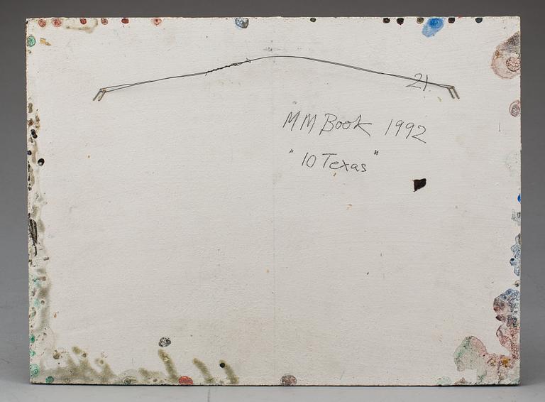 MAX MIKAEL BOOK, blandteknik på pannå, betitlad, signerad MM Book och daterad 1992 á tergo.