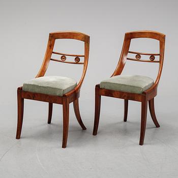 A set of six Empire chairs, first half of the 19th century.