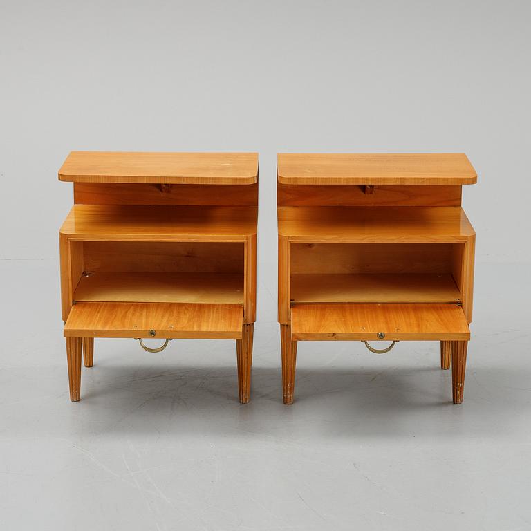 A pair of bedside tables, Swedish Modern, Bodafors, 1940's. Signed.