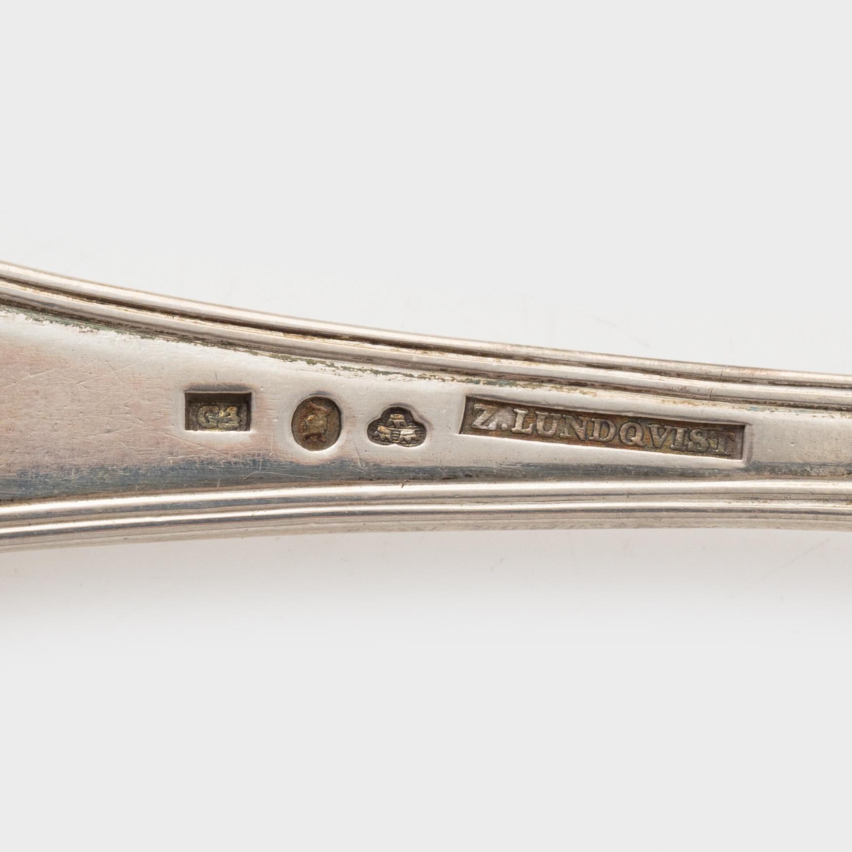 19 pieces of silver flat ware, mostly "Gammal Fransk",