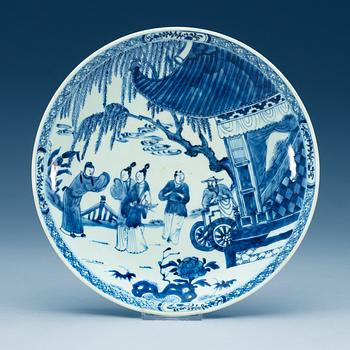 A blue and white dish, Qing dynasty, Kangxi (1662-1722).