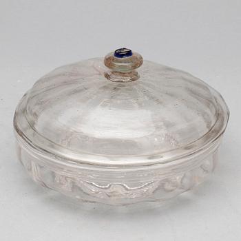 BONBONJÄR, glas, 1700-/1800-tal.