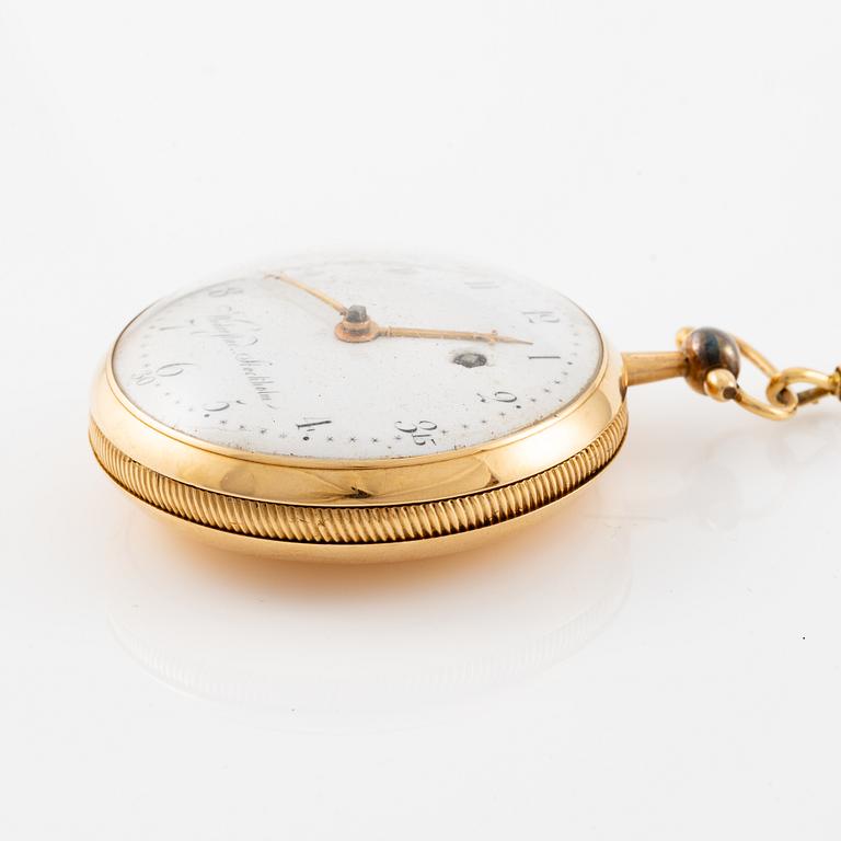 An 18k gold pocket watch by J. Widerstad (watchmaker in Stockholm 1785-1834).