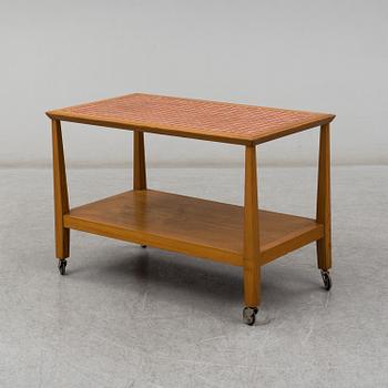 OTTO SCHULZ, an elm and 'bosaik' drinks trolley from Boet, 1940's.