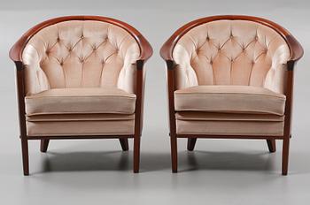 FÅTÖLJER, ett par, Bertil Fridhagen, 1900-talets andra hälft.