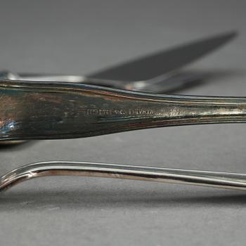 SILVERBESTICK, 25 delar. Mema, 1989. 1174 gram inklusive rostfria blad.