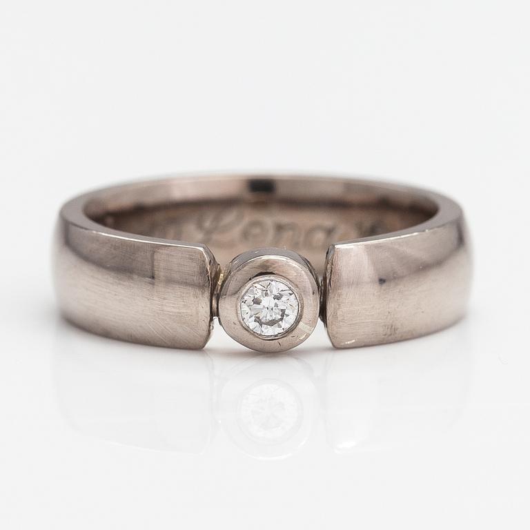 Ring, 18K vitguld, diamant ca 0.10 ct. Gunnar Berg Silver, Malmö.