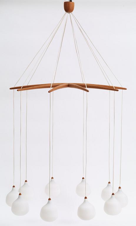 An Uno & Östen Kristiansson hanging lamp, Luxus, Sweden 1950's.