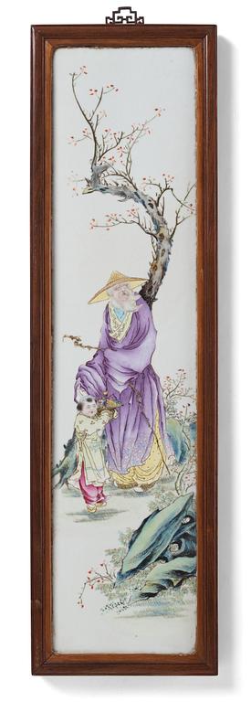 A Chinese porcelain plaque, 20th Century.