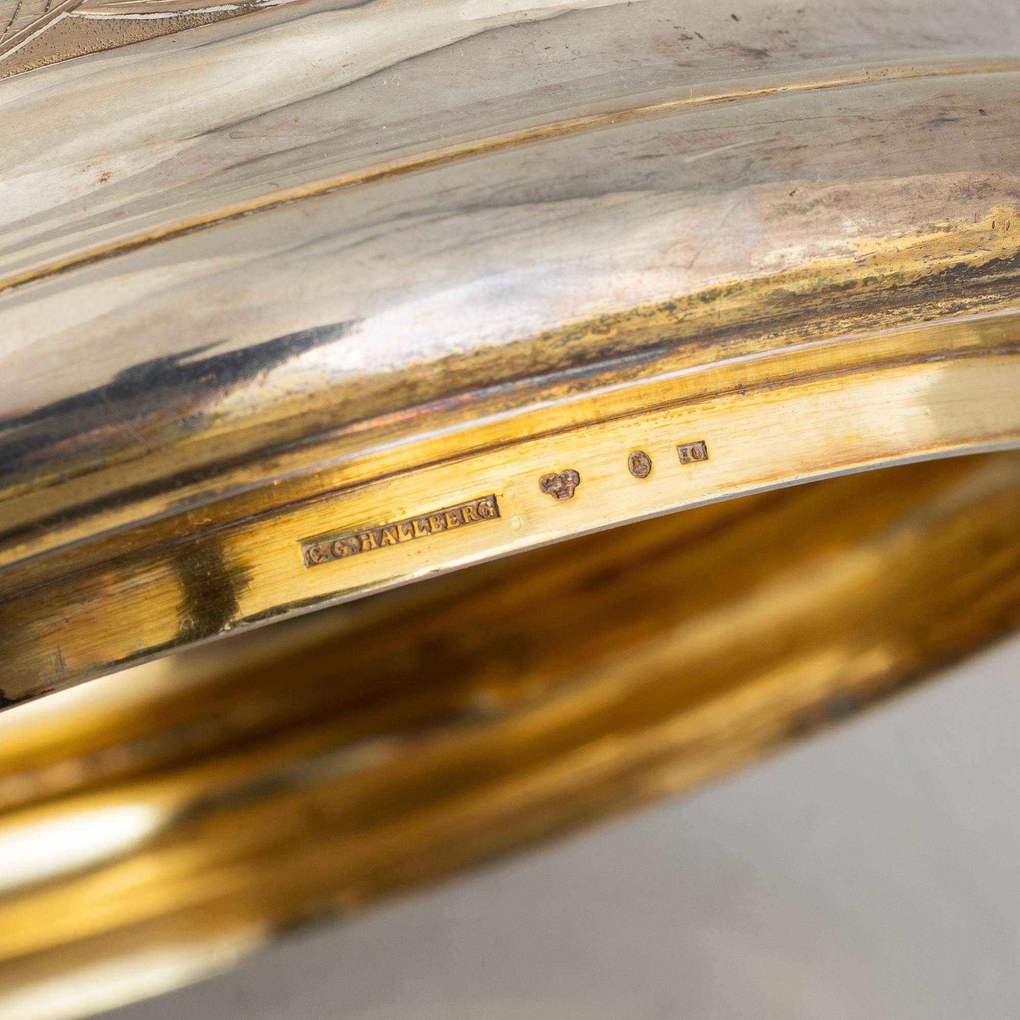 A Swedish silver tankard, mark of CG Hallberg, Stockholm 1887.