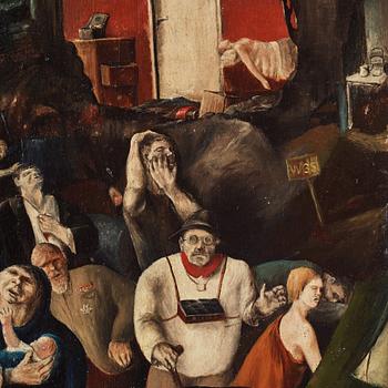 PETER WEISS, oil on panel, signed W and dated -35.