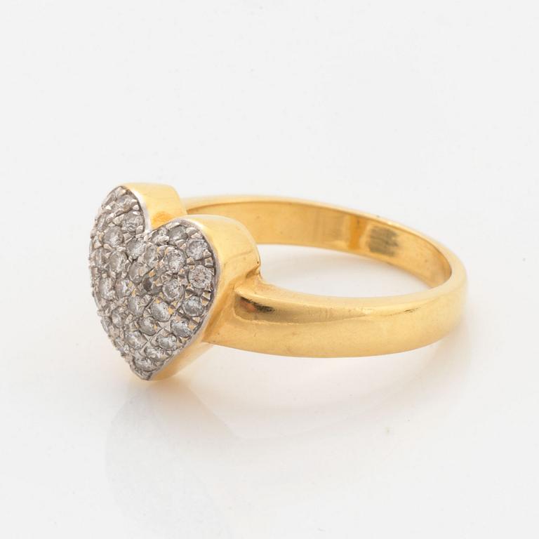 Heart shaped brilliant-cut diamond ring.