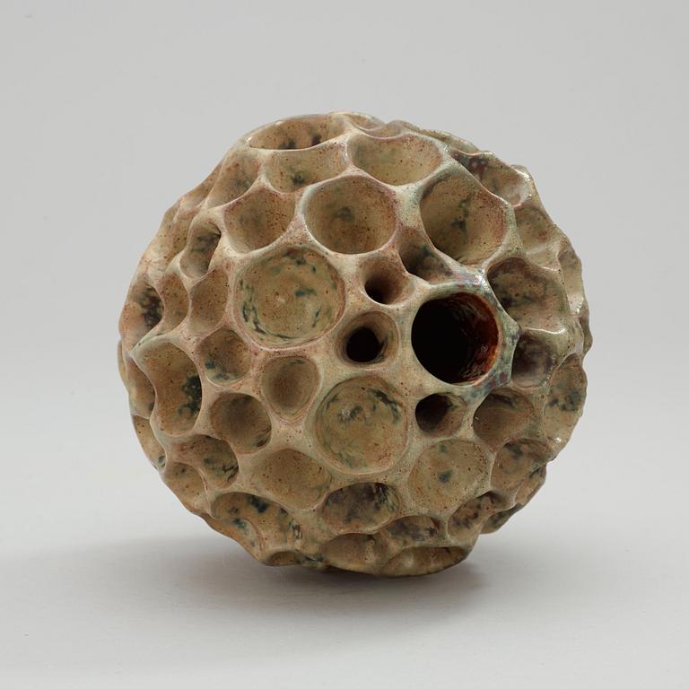 A Hans Hedberg faience sculpture of a sponge, Biot, France.