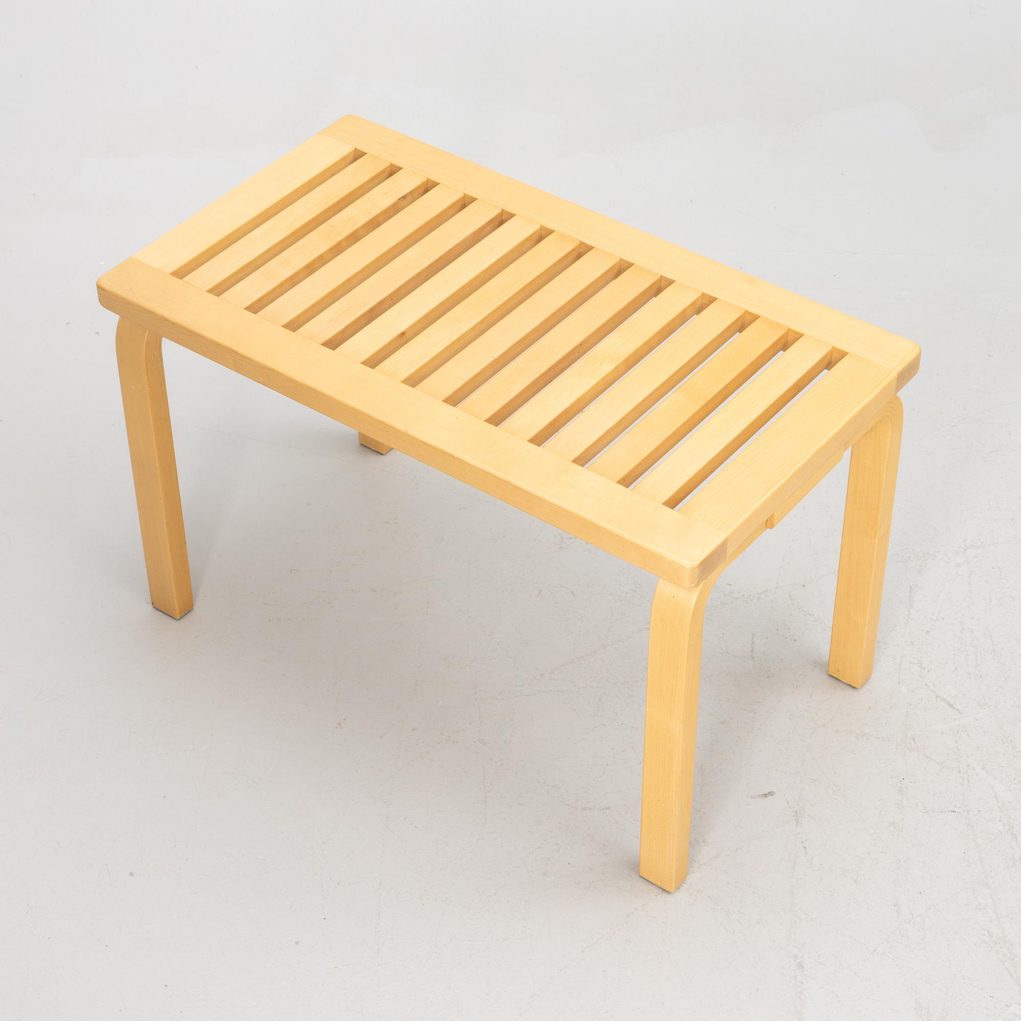 Alvar Aalto, a model 153A bench, Artek, 2002.