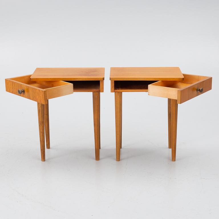 Bedside tables, a pair, Swedish Modern, 1940s.