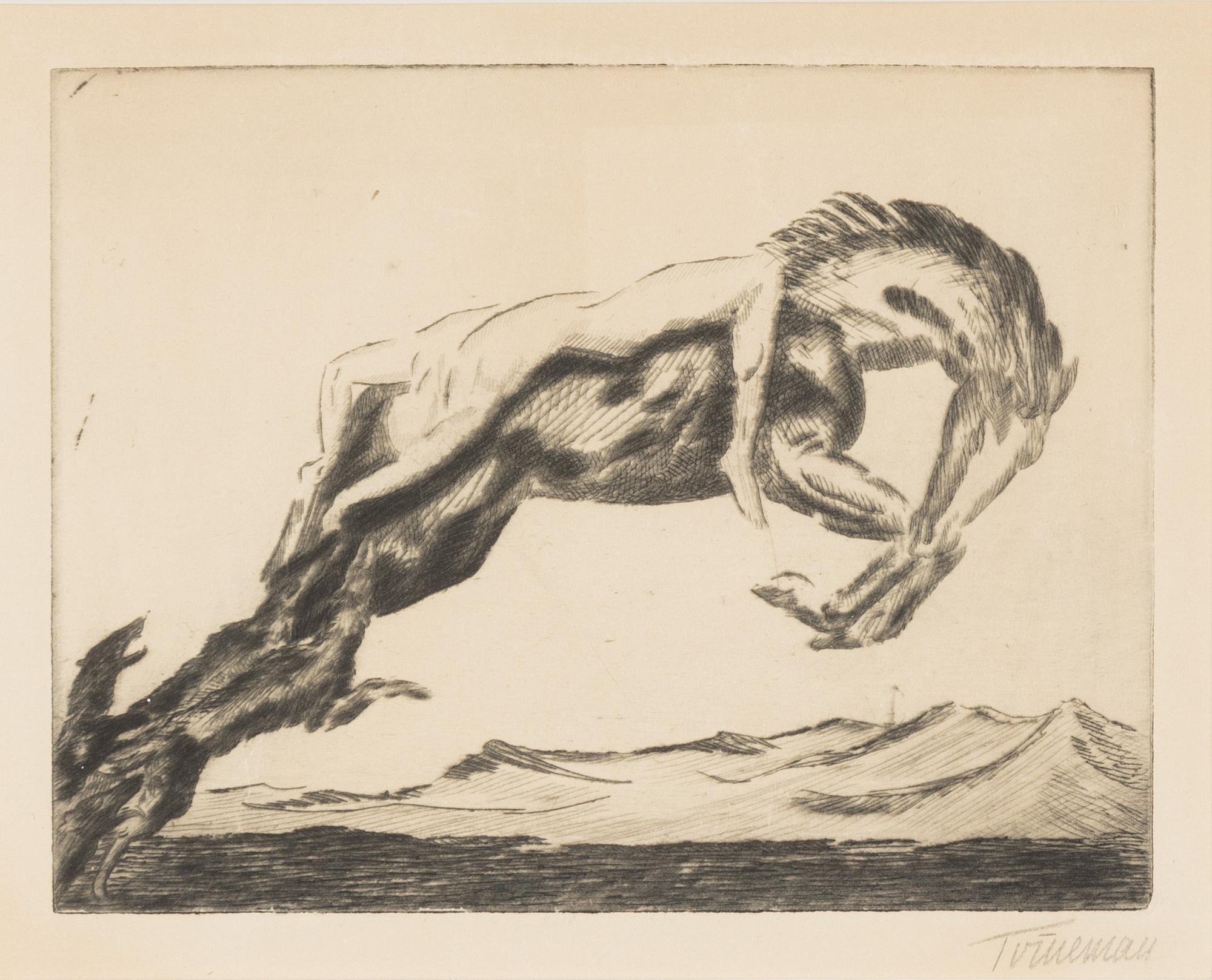 Axel Törneman, etching, signed.