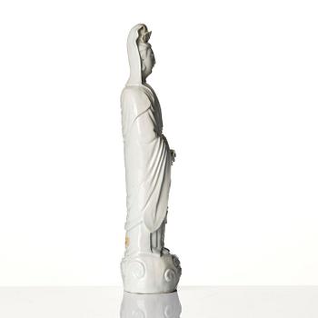 A blanc de chine figure of Guanyin, Qing dynasty, 18th century.