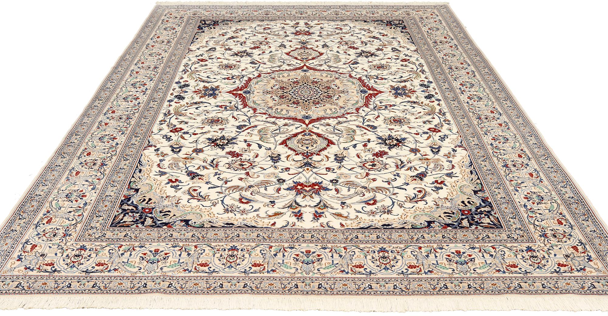 Matta, Nain, figural, Part Silk, S.K 6LAA, ca 304 x 205 cm.