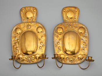 VÄGGLAMPETTER, 1 par, 1900-talets första hälft.