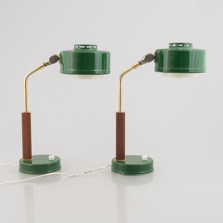 Bröderna Johansson Autometall, a pair of table lamps, Skellefteå, sweden, 1960's.