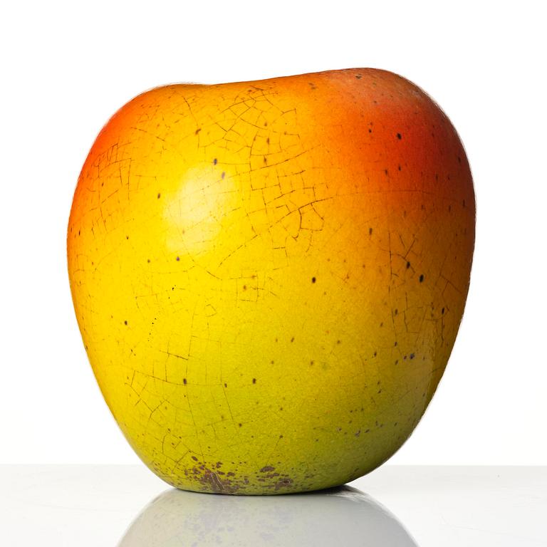 Hans Hedberg, a faience sculpture of an apple, Biot, France.