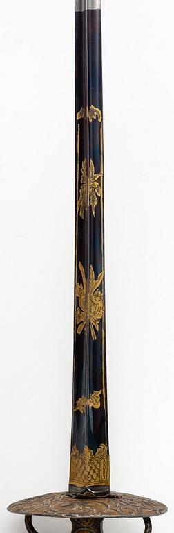 A small sword, marked IGB, 18th century.