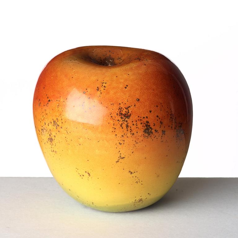 Hans Hedberg, a faience sculpture of an apple, Biot, France.